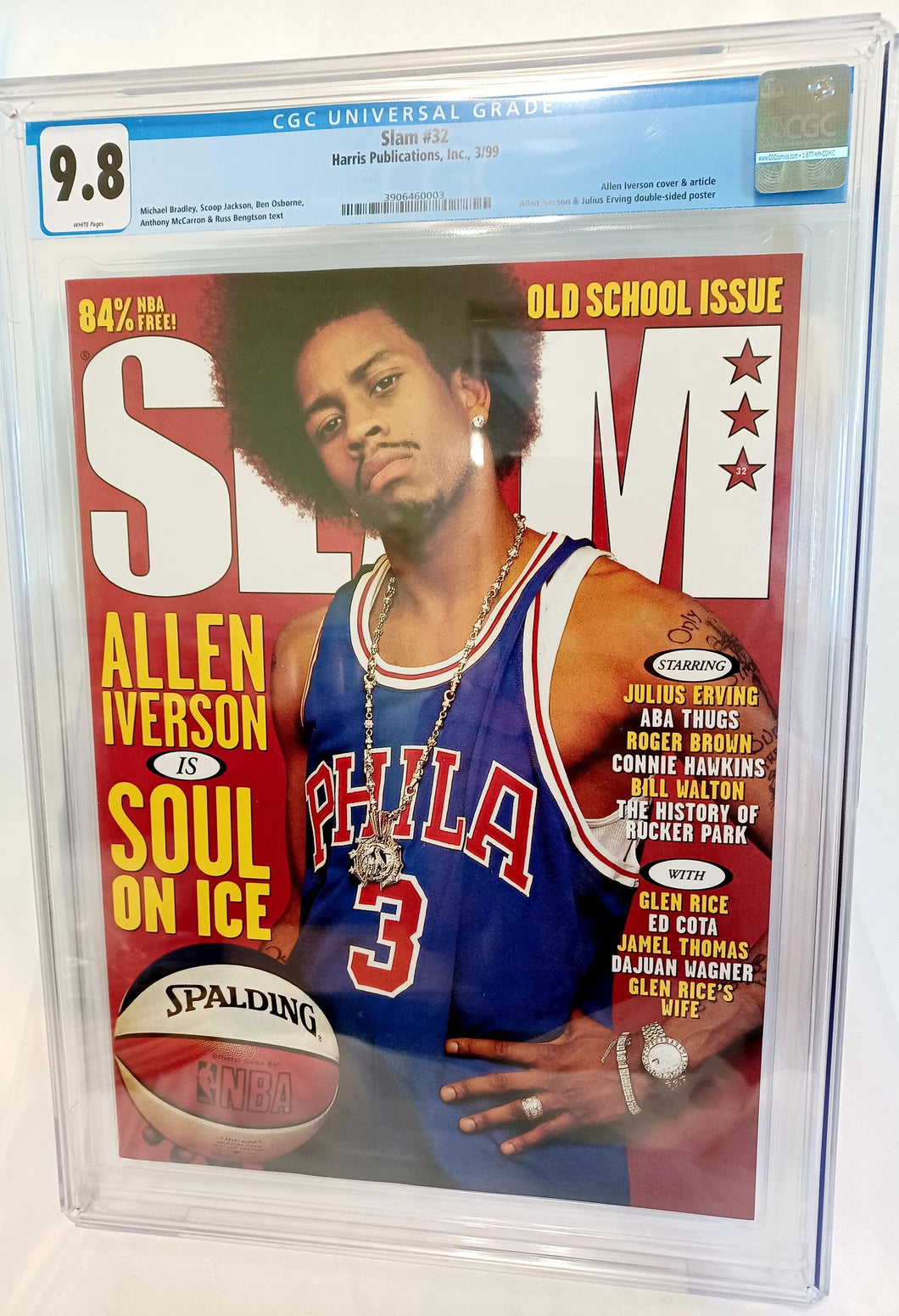 SLAM Magazine #32 CGC 9.8 - Allen Iverson Philadelphia 76ers cover, Highest on census
