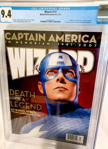 Wizard Magazine #187 CGC 9.4 - Death of Captain America Variant Cover