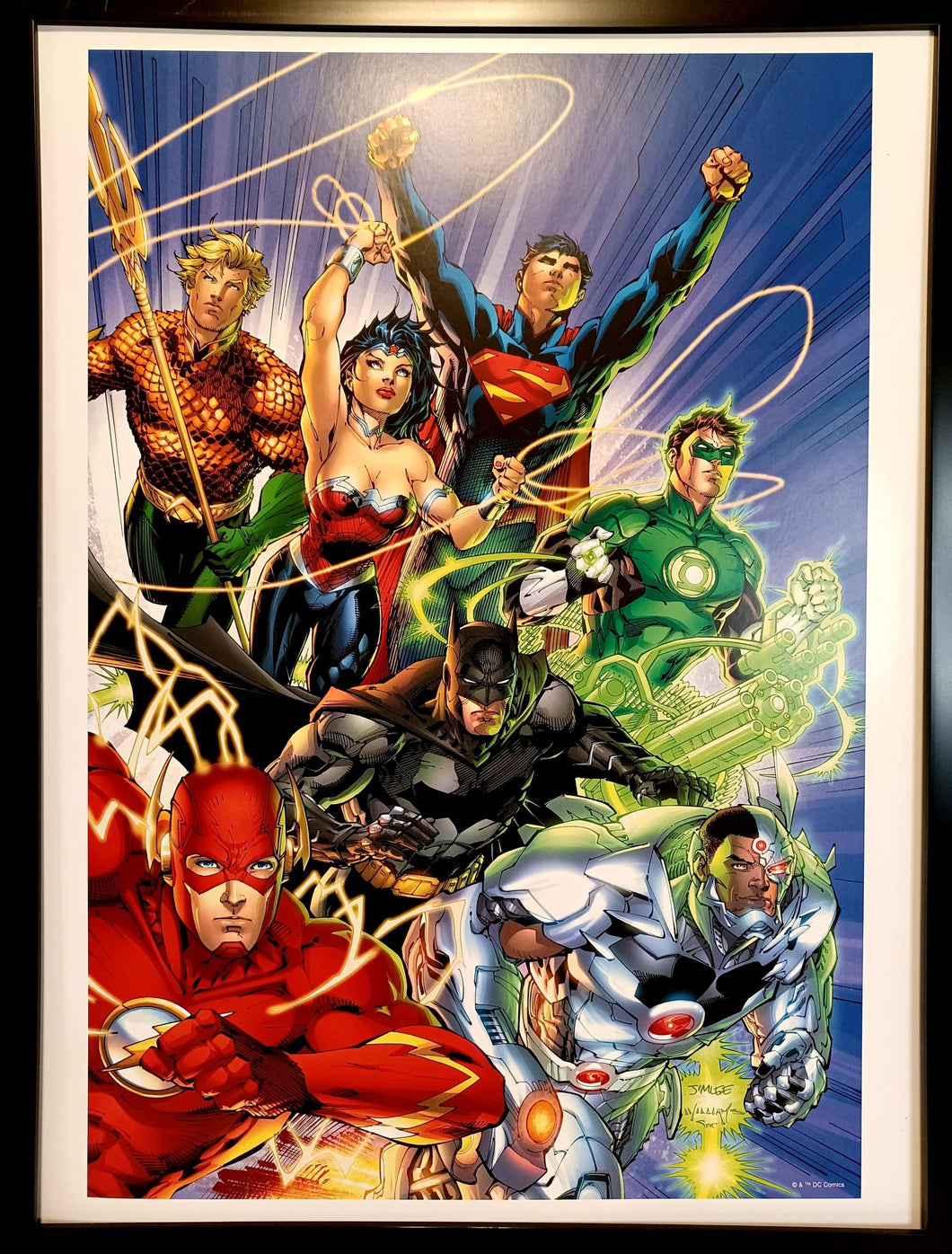 Justice League of America by Jim Lee FRAMED 12x16 Art Print DC Comics Poster