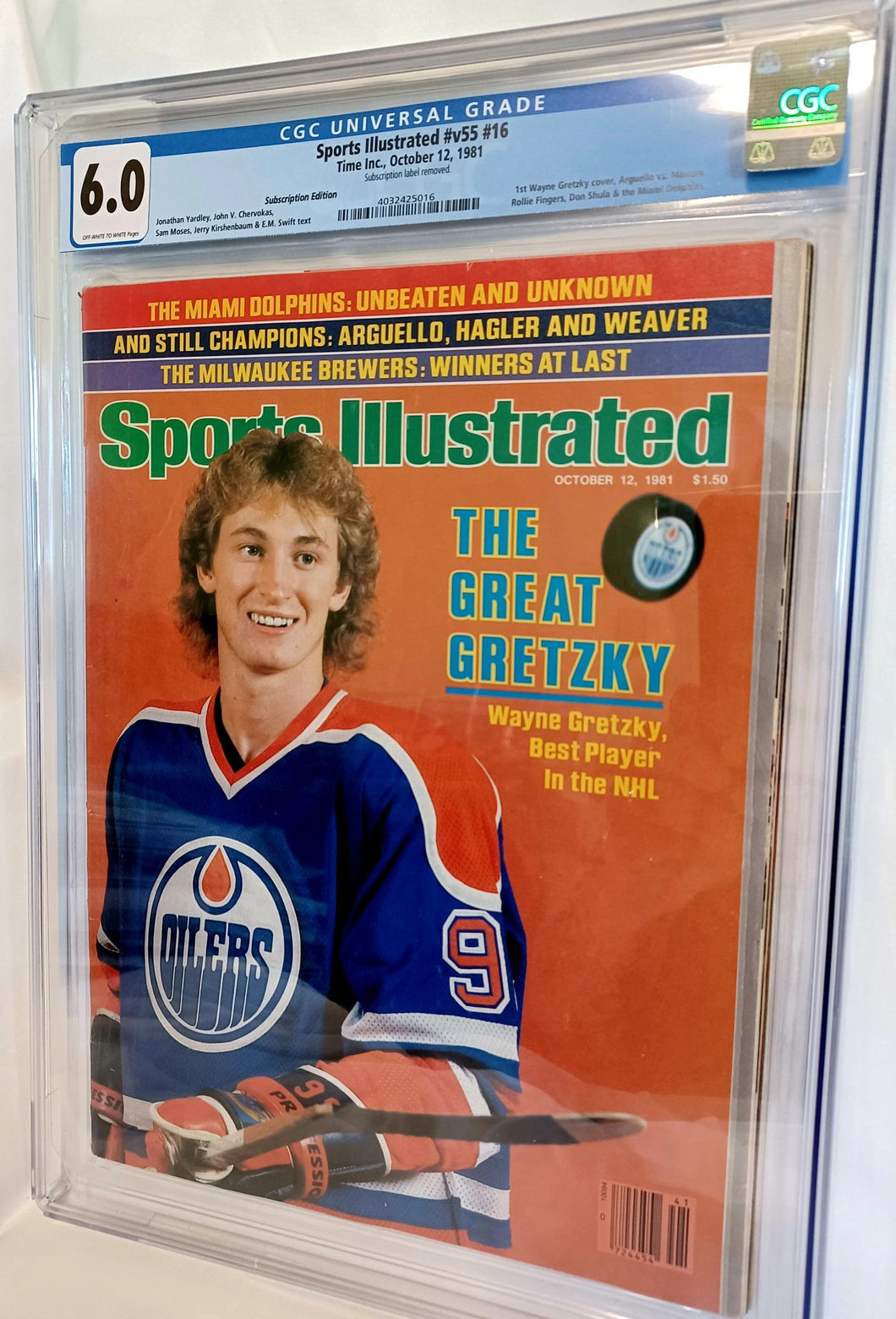 Sports Illustrated Oct 12, 1981 Magazine CGC 6.0 - Wayne Gretzky First Cover RC