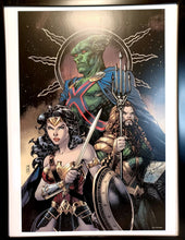 Load image into Gallery viewer, Aquaman &amp; Wonder Woman by Jim Lee FRAMED 12x16 Art Print DC Comics Poster
