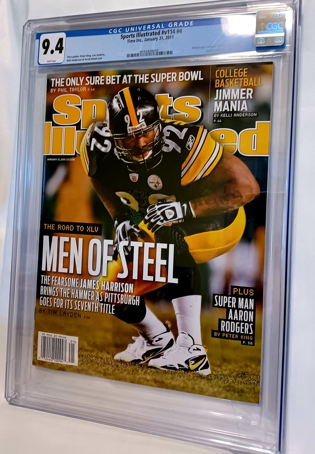 Sports Illustrated Jan 31, 2011 Magazine CGC 9.4 - James Harrison Steelers cover Newsstand
