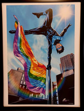 Load image into Gallery viewer, Nightwing by Travis Moore FRAMED 12x16 LGBTQ Art Print DC Gay Pride Comics Poster
