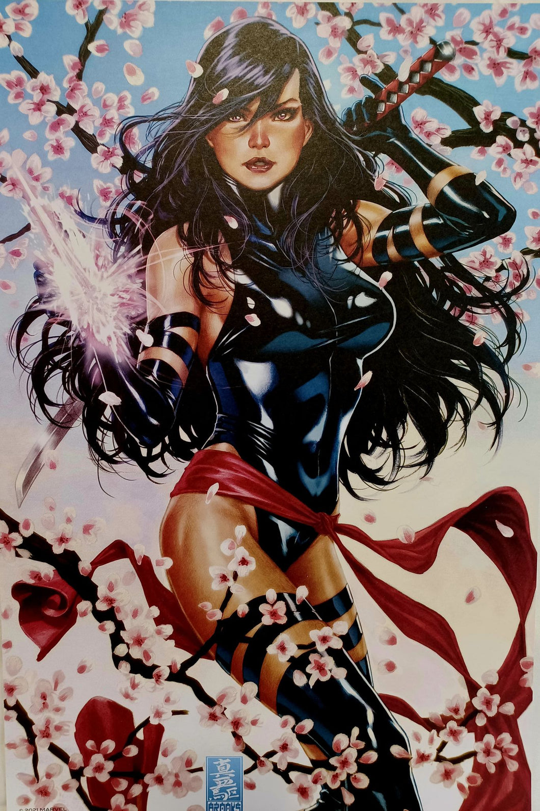 X-Men's Psylocke by Mark Brooks 9.5x14.25 Art Poster Print New Marvel Comics
