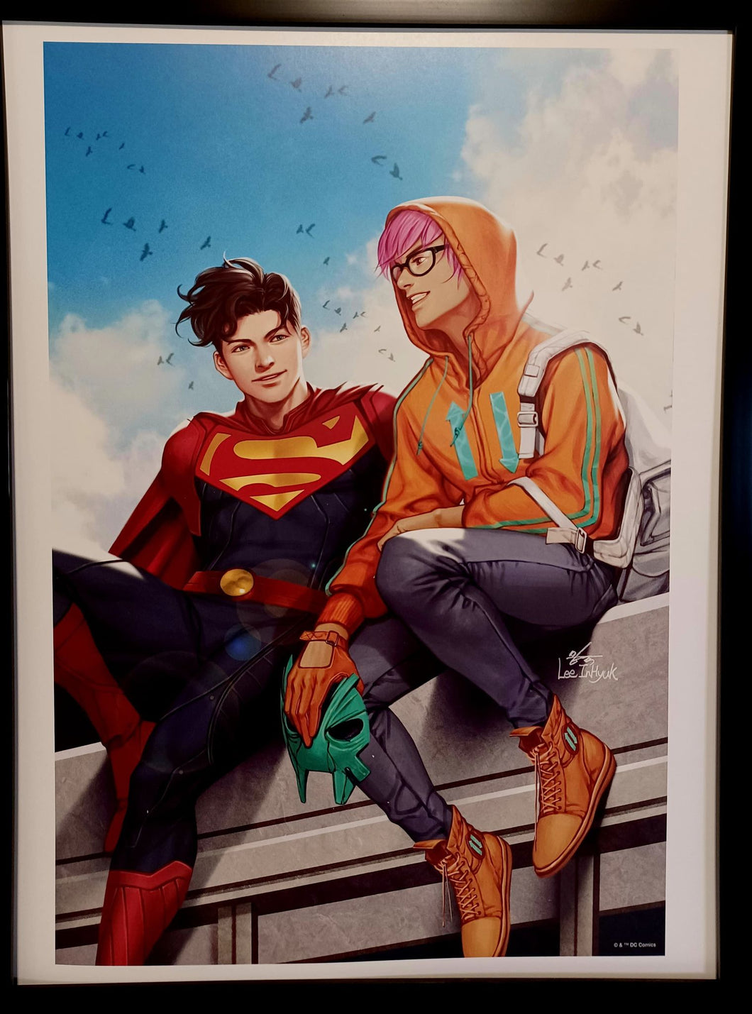 Superman Son of Kal-El by Inhyuk Lee FRAMED 12x16 LGBTQ Art Print DC Gay Pride Comics Poster