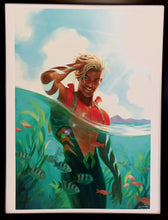 Load image into Gallery viewer, Aquaman by David Talaski FRAMED 12x16 LGBTQ Art Print DC Gay Pride Comics Poster

