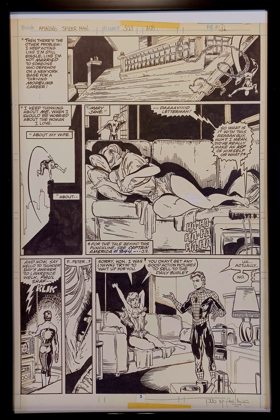 Amazing Spider-Man #303 pg. 3 by Todd McFarlane 11x17 FRAMED Original Art Print Comic Poster