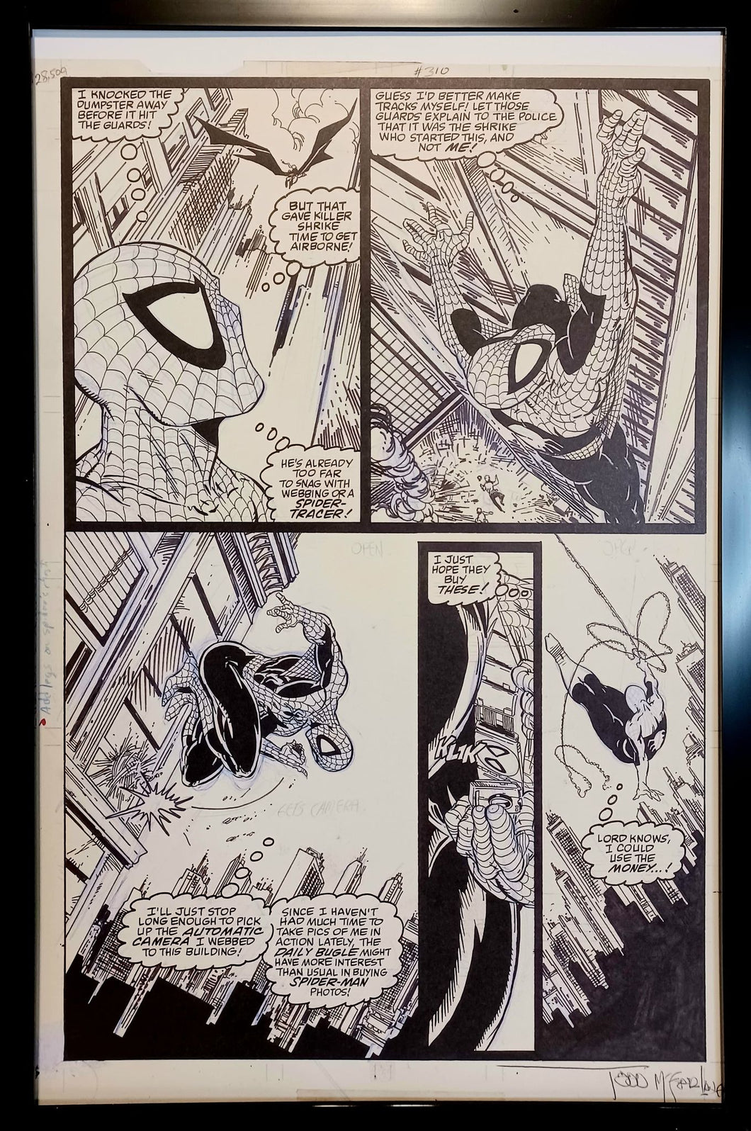 Amazing Spider-Man #310 pg. 5 by Todd McFarlane 11x17 FRAMED Original Art Print Comic Poster