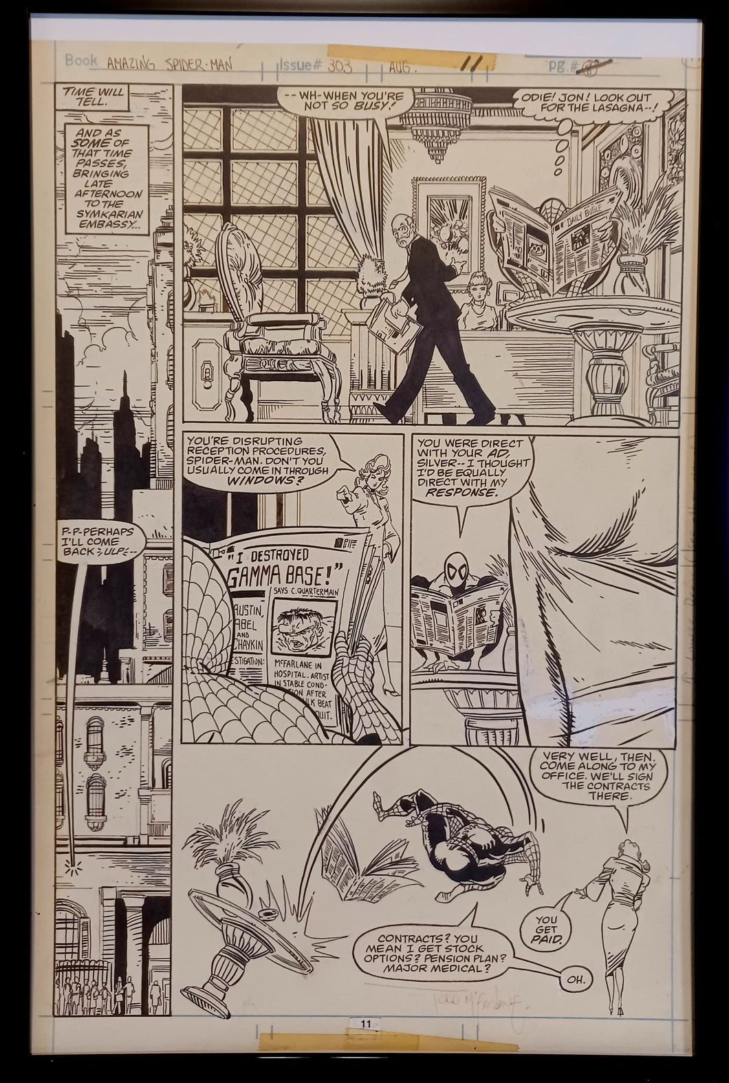 Amazing Spider-Man #303 pg. 9 by Todd McFarlane 11x17 FRAMED Original Art Print Comic Poster