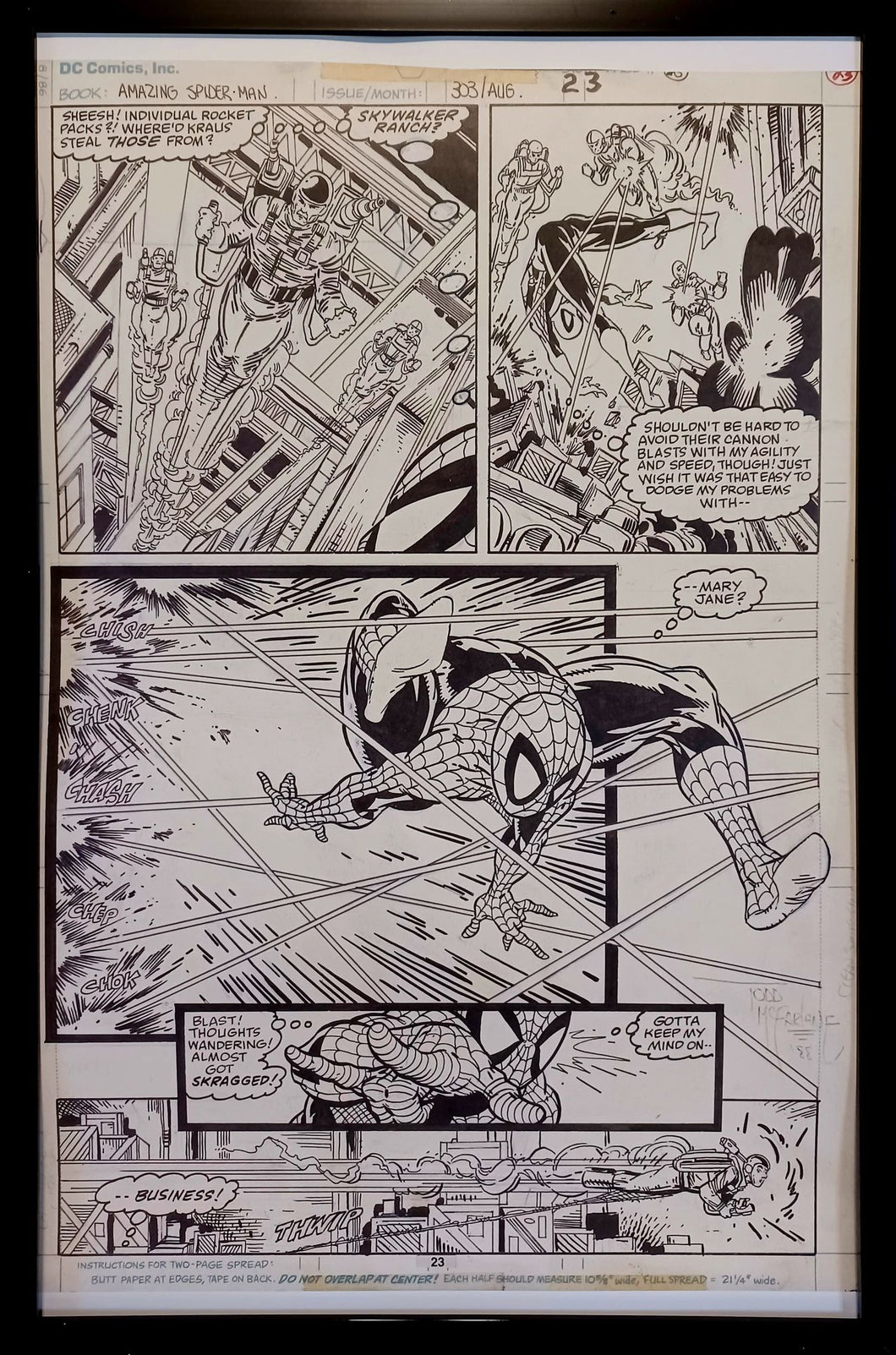 Amazing Spider-Man #303 pg. 17 by Todd McFarlane 11x17 FRAMED Original Art Print Comic Poster