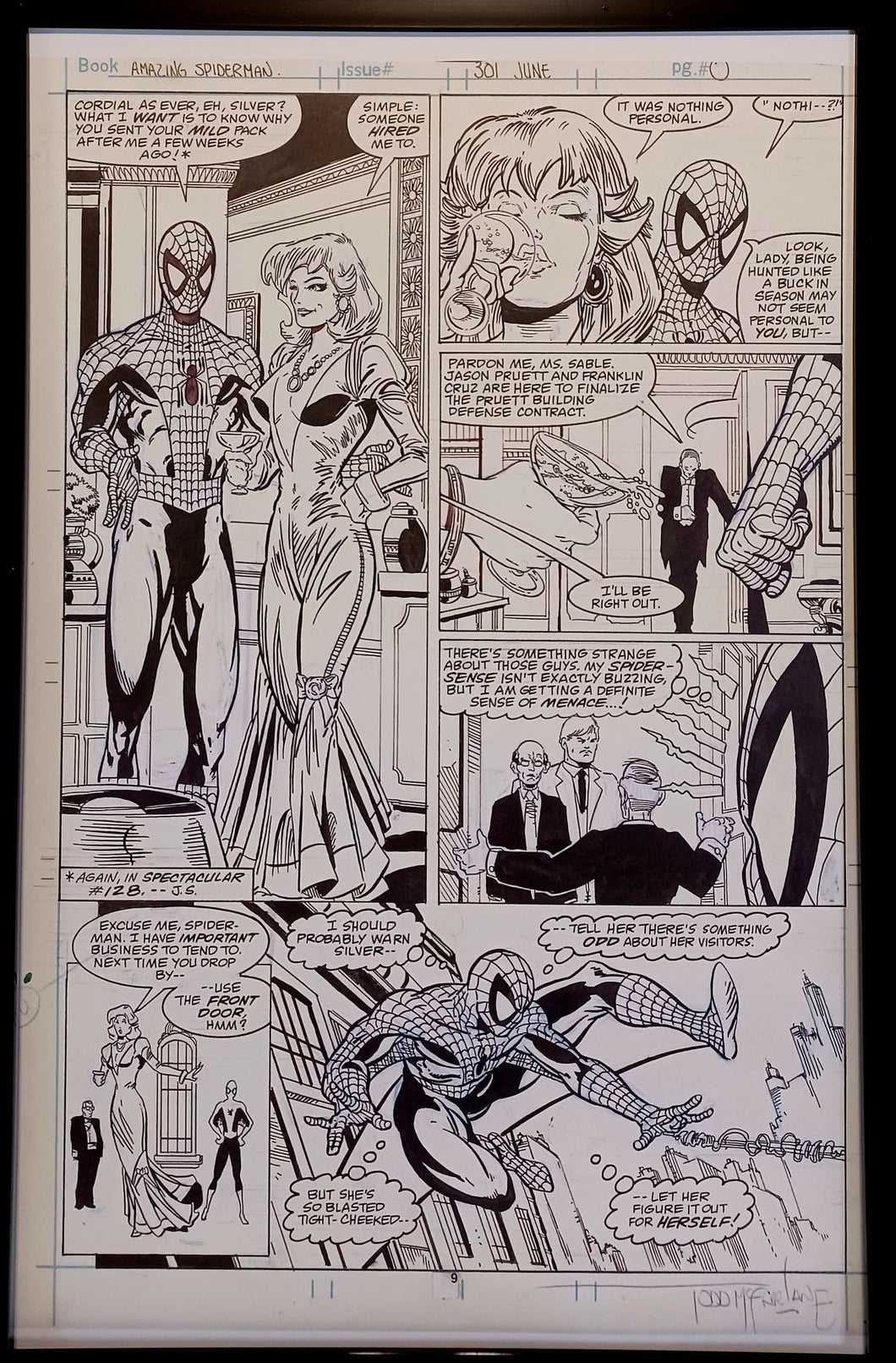 Amazing Spider-Man #301 pg. 7 by Todd McFarlane 11x17 FRAMED Original Art Print Comic Poster