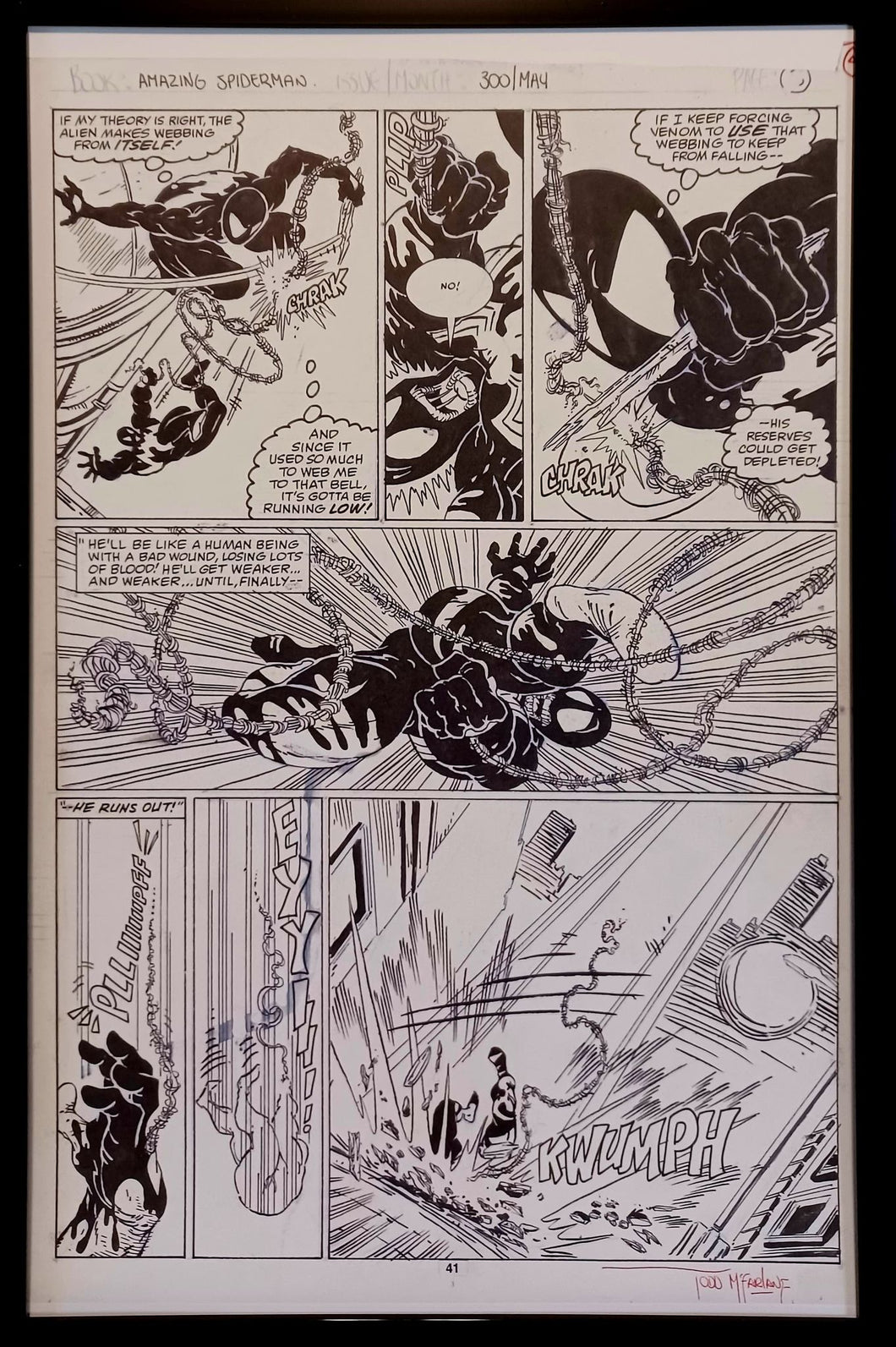 Amazing Spider-Man #300 pg. 36 by Todd McFarlane 11x17 FRAMED Original Art Print Comic Poster
