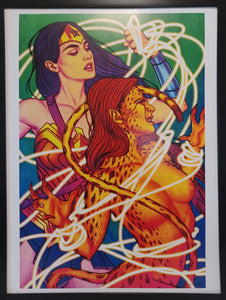 Wonder Woman vs Cheetah by Jenny Frison FRAMED 12x16 Art Print DC Comics Poster