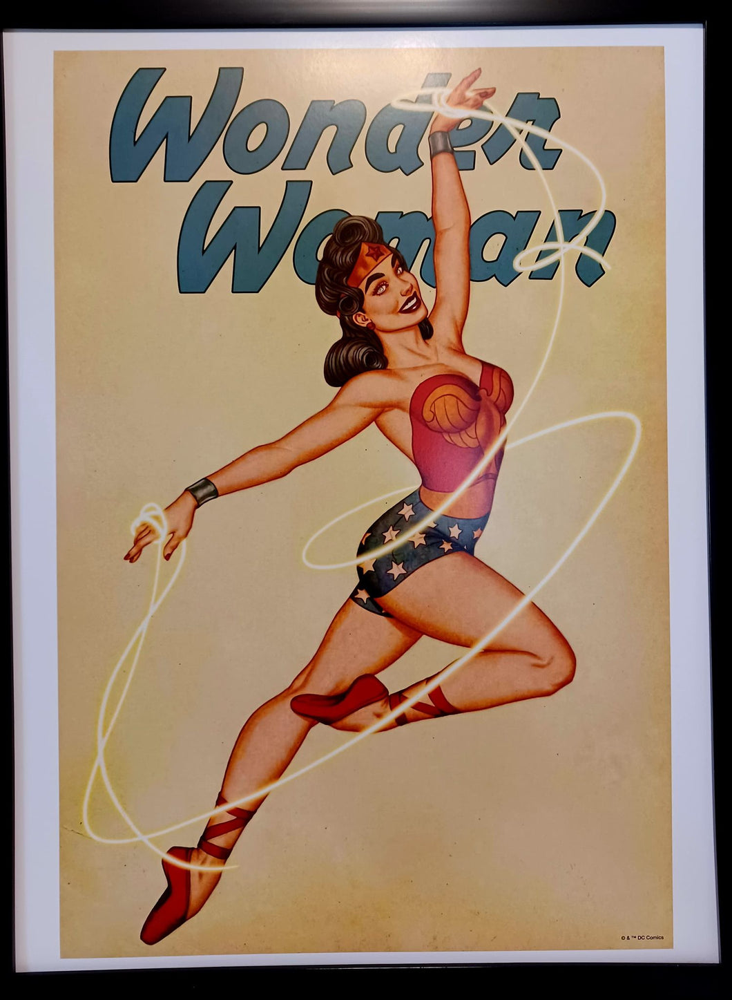Retro Wonder Woman by Jenny Frison FRAMED 12x16 Art Print DC Comics Poster