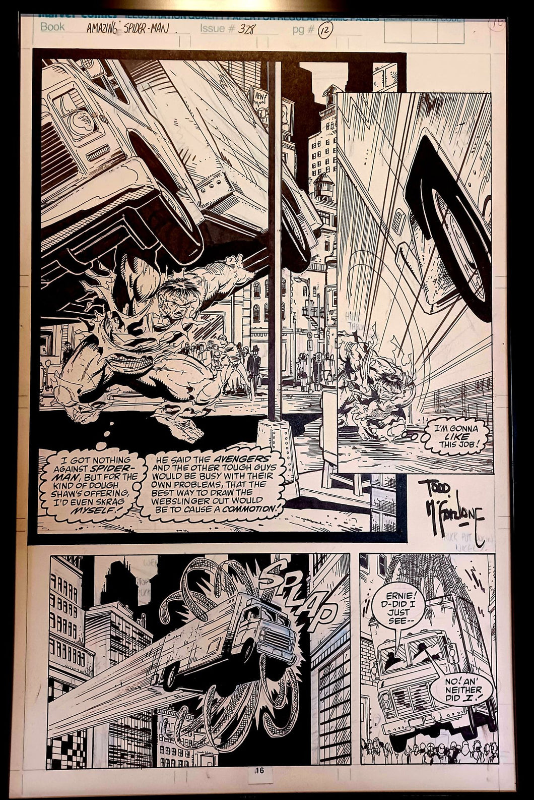 Amazing Spider-Man #328 pg. 12 by Todd McFarlane 11x17 FRAMED Original Art Print Comic Poster