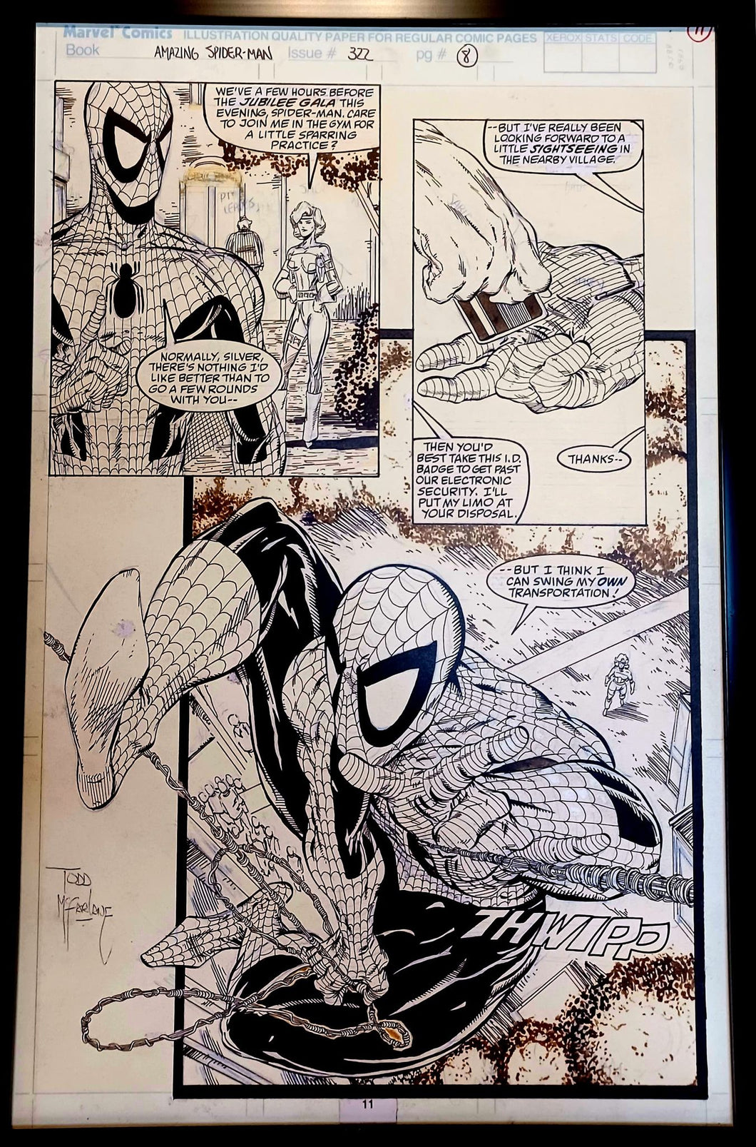Amazing Spider-Man #322 pg. 8 by Todd McFarlane 11x17 FRAMED Original Art Print Comic Poster
