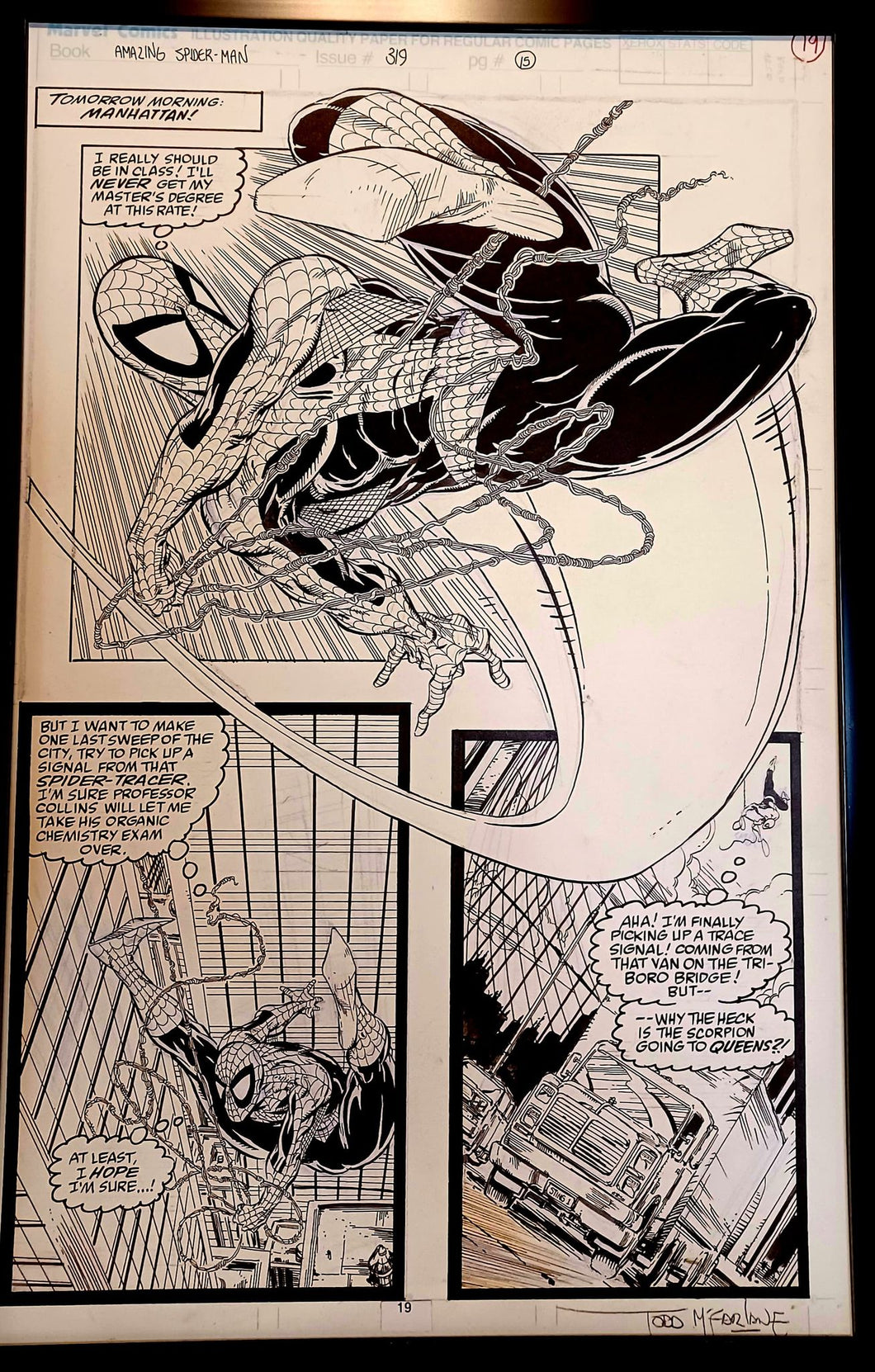 Amazing Spider-Man #319 pg. 15 by Todd McFarlane 11x17 FRAMED Original Art Print Comic Poster