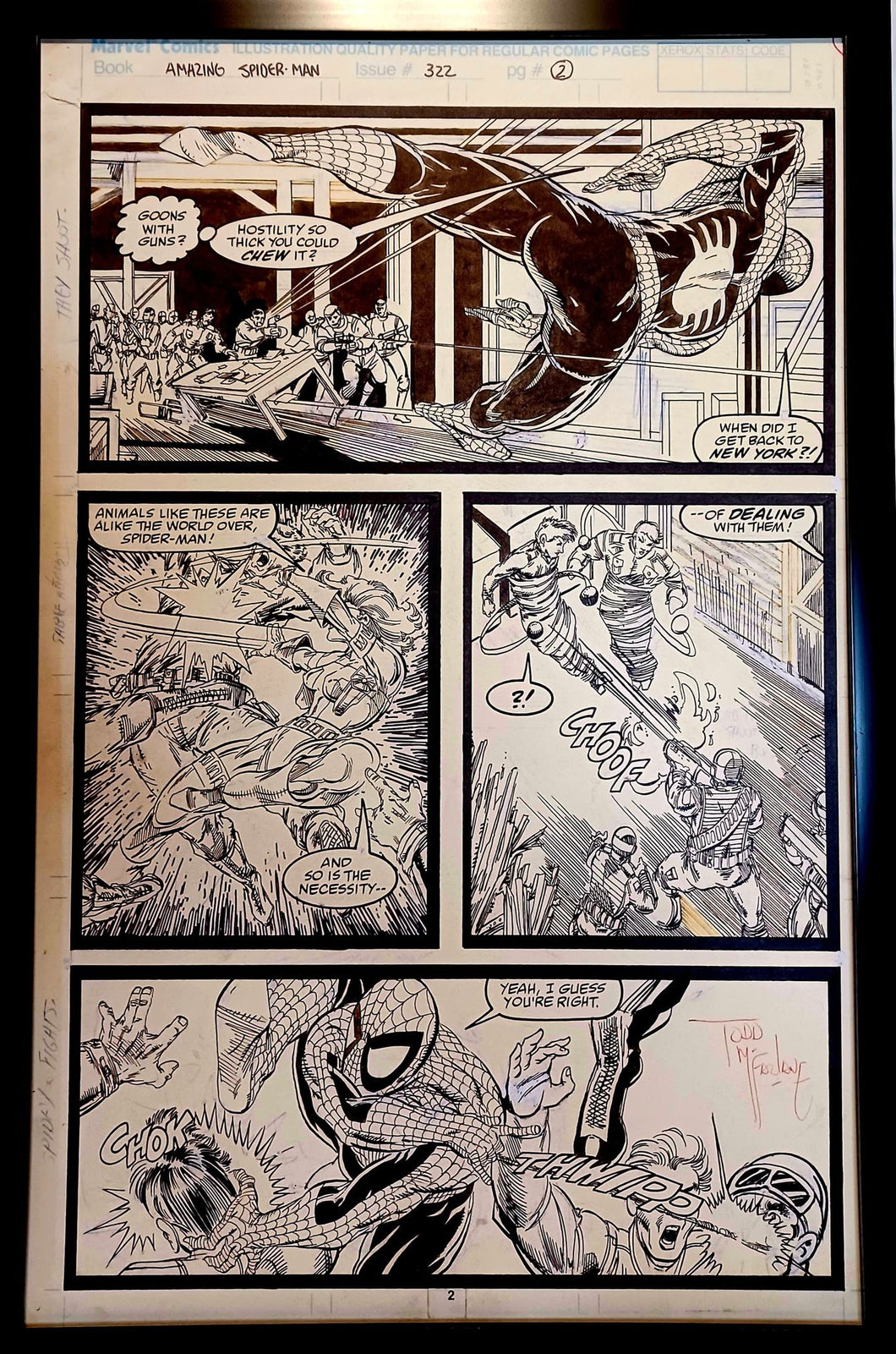 Amazing Spider-Man #322 pg. 2 by Todd McFarlane 11x17 FRAMED Original Art Print Comic Poster