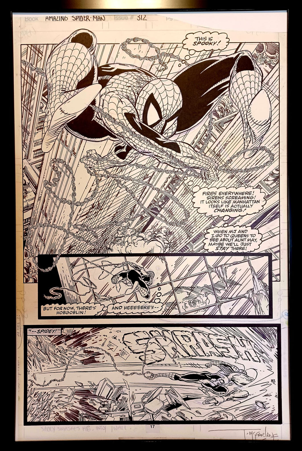 Amazing Spider-Man #312 pg. 13 by Todd McFarlane 11x17 FRAMED Original Art Print Comic Poster