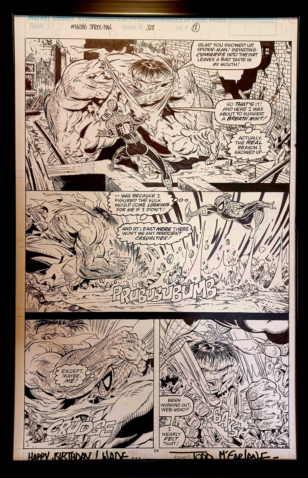 Amazing Spider-Man #328 pg. 18 by Todd McFarlane 11x17 FRAMED Original Art Print Comic Poster