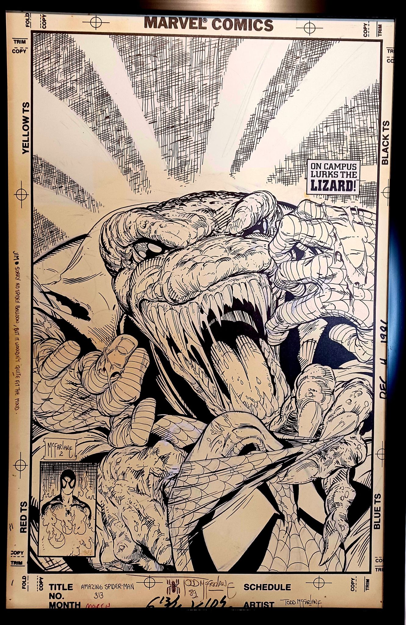 Amazing Spider-Man #313 by Todd McFarlane 11x17 FRAMED