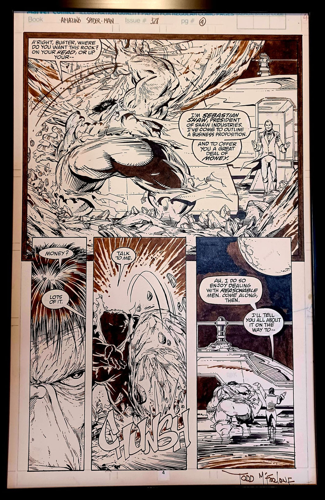 Amazing Spider-Man #328 pg. 4 by Todd McFarlane 11x17 FRAMED Original Art Print Comic Poster