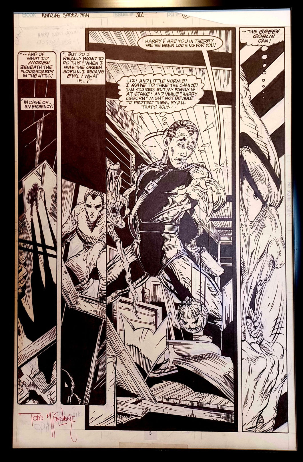 Amazing Spider-Man #312 pg. 3 by Todd McFarlane 11x17 FRAMED Original Art Print Comic Poster