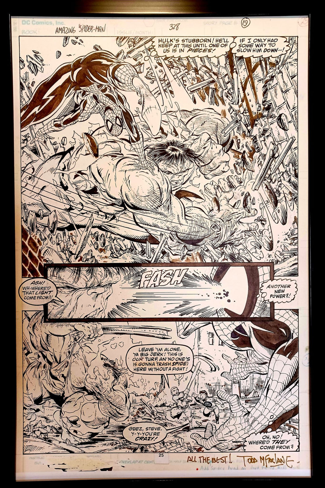Amazing Spider-Man #328 pg. 19 by Todd McFarlane 11x17 FRAMED Original Art Print Comic Poster
