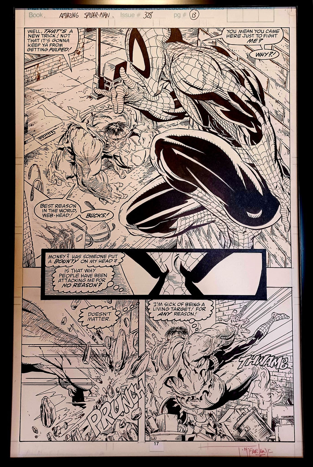 Amazing Spider-Man #328 pg. 13 by Todd McFarlane 11x17 FRAMED Original Art Print Comic Poster