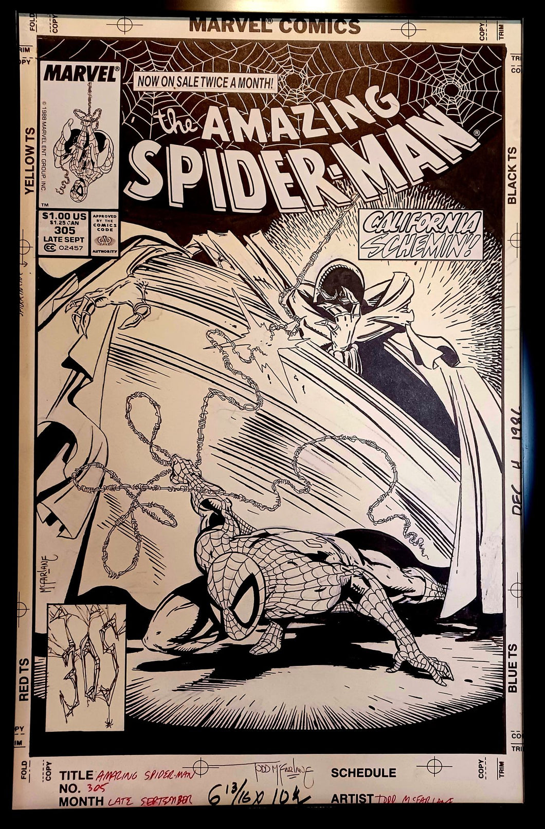 Amazing Spider-Man #305 by Todd McFarlane 11x17 FRAMED Original Art Print Comic Poster