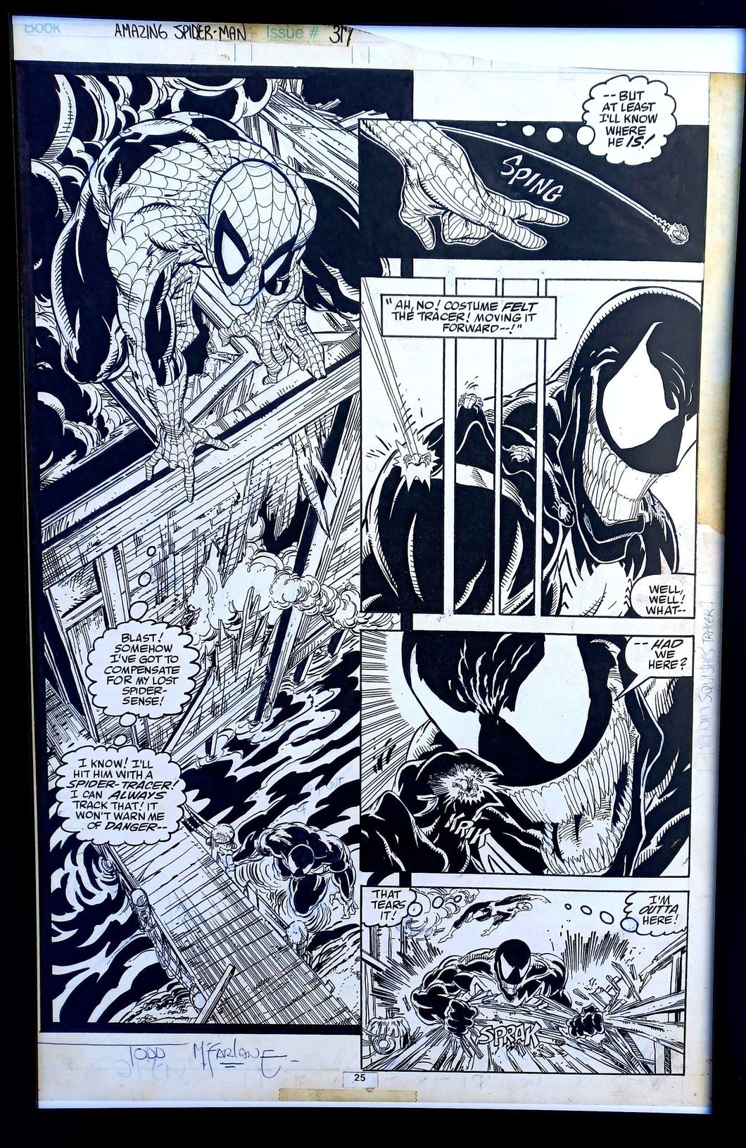 Amazing Spider-Man #317 pg. 19 by Todd McFarlane 11x17 FRAMED Original Art Print Comic Poster