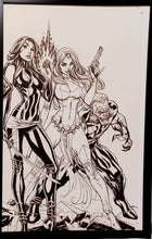 Load image into Gallery viewer, X-Men Psylocke Mystique J. Scott Campbell 11x17 FRAMED Original Art Poster Marvel Comics
