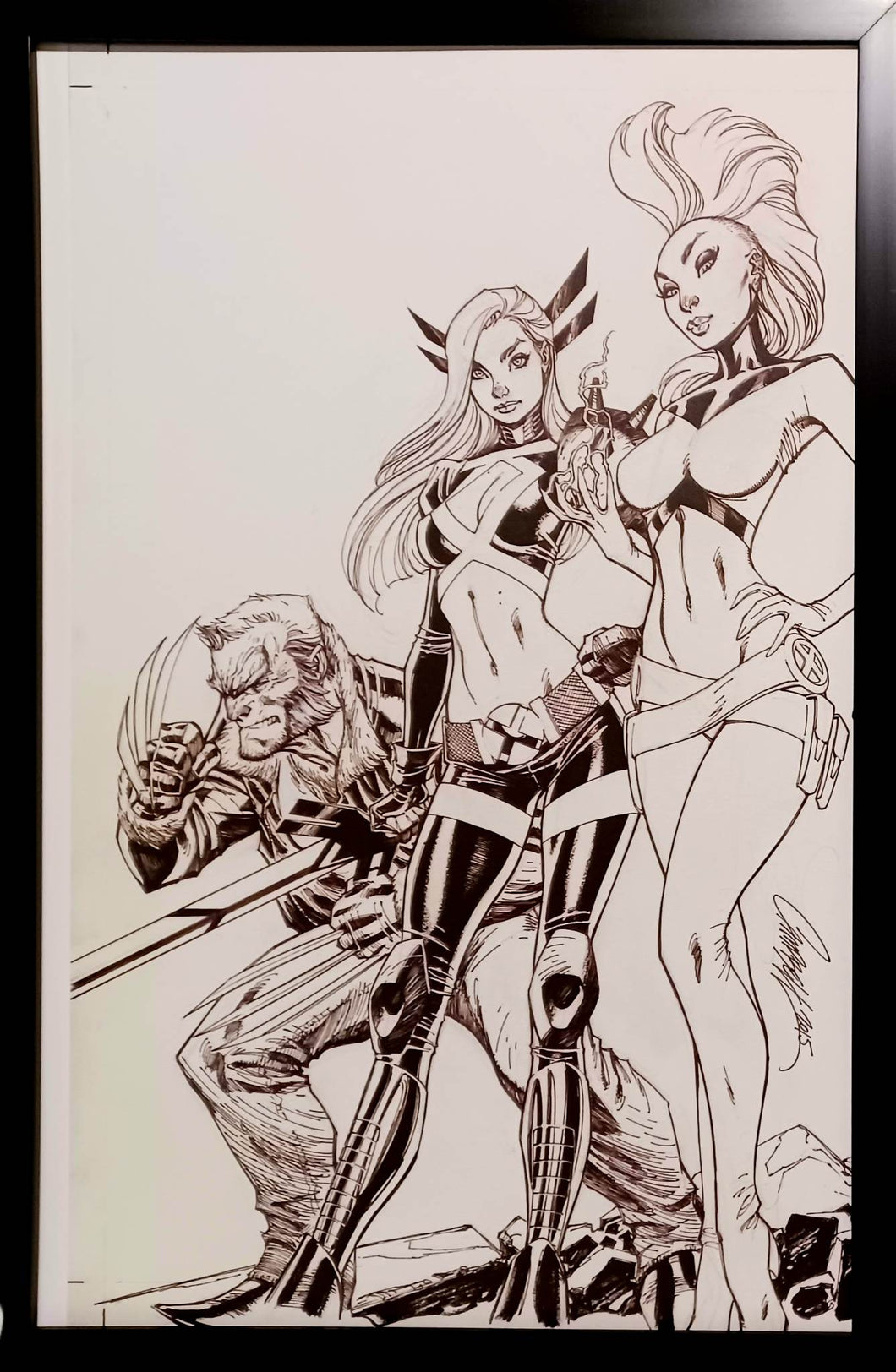 X-Men Storm Magik J. Scott Campbell 11x17 FRAMED Original Art Poster Marvel Comics