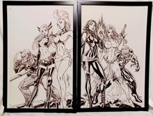 Load image into Gallery viewer, X-Men by J. Scott Campbell Set of 2 11x17 FRAMED Original Art Poster Marvel Comics
