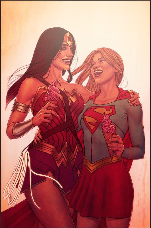 Wonder Woman & Supergirl by Jenny Frison FRAMED 12x16 Art Print DC Comics Poster