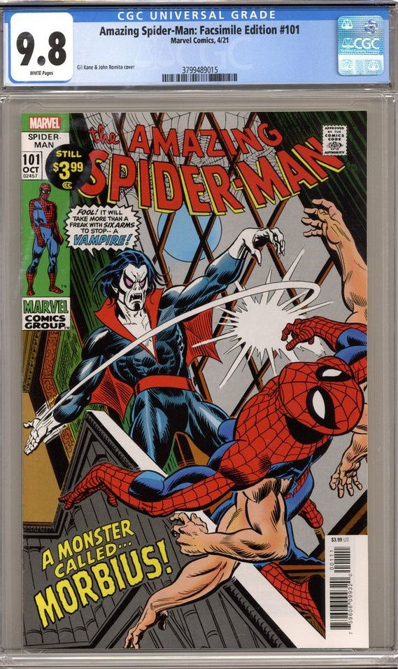 Amazing Spider-Man #101 Facsimile Edition CGC 9.8 - 1st app. of Morbius (Marvel Comics)