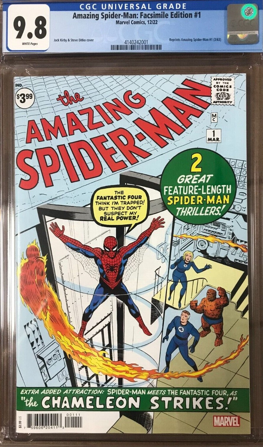 Amazing Spider-Man #1 Facsimile Edition CGC 9.8 (Marvel Comics) - Stan Lee & Steve Ditko