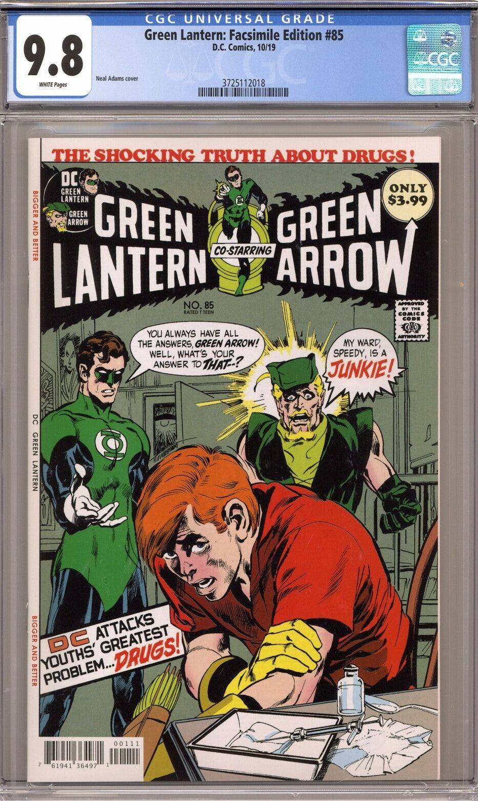 Green Lantern Green Arrow #85 Facsimile Edition CGC 9.8 - Neal Adams DC drug issue