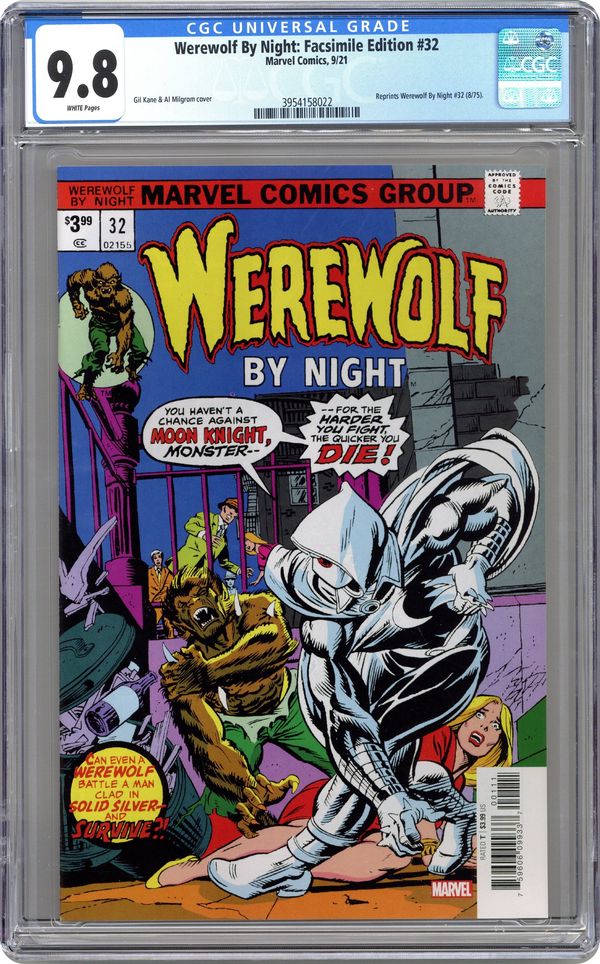 Werewolf by Night #32 Facsimile Edition CGC 9.8 (1st app Moon Knight, Marvel Comics)