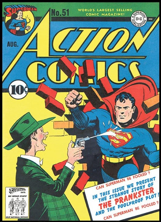 Action Comics #51 Superman 9x12 FRAMED Art Print, Vintage 1942 DC Comics