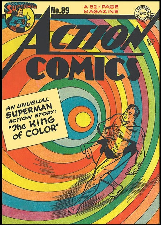 Action Comics #89 Superman Rainbow 9x12 FRAMED Art Print, Vintage 1945 DC