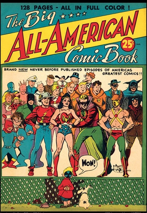 Big All American Comic Book #1 9x12 FRAMED Art Print, Vintage 1944 DC Comics