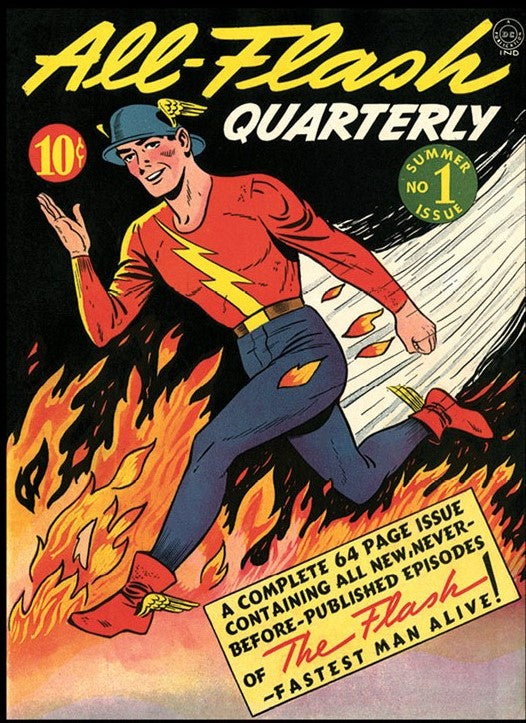 All Flash Quarterly #1 9x12 FRAMED Art Print, Vintage 1941 DC Comics