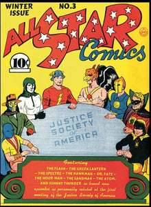 All Star Comics #3 w/ JSA 9x12 FRAMED Art Print, Vintage 1940 DC Comics