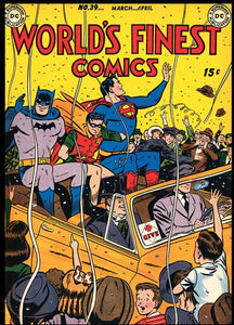 World's Finest Comics #39 Batman 9x12 FRAMED Art Print, Vintage 1949 DC