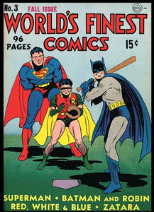 World's Finest Comics #3 Batman 9x12 FRAMED Art Print, Vintage 1941 DC