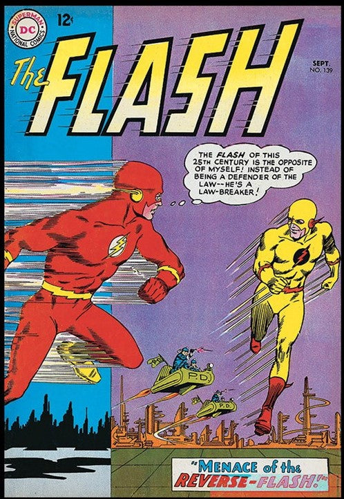 Flash #139 w/ Reverse Flash 9x12 FRAMED Art Print, Vintage 1963 DC Comics