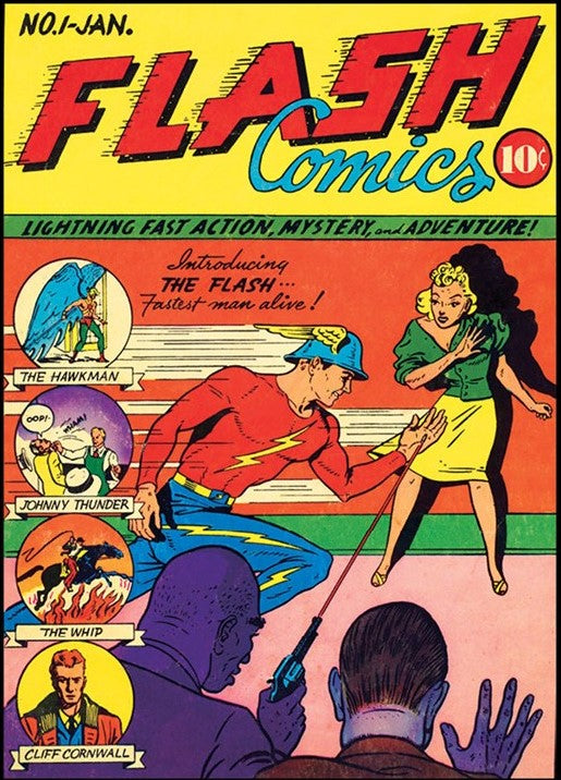 Flash Comics #1 by Gardner Fox 9x12 FRAMED Art Print, Vintage 1940