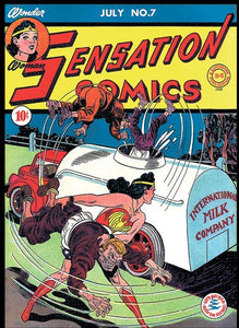 Sensation Comics #7 Wonder Woman 9x12 FRAMED Art Print, Vintage 1942 DC