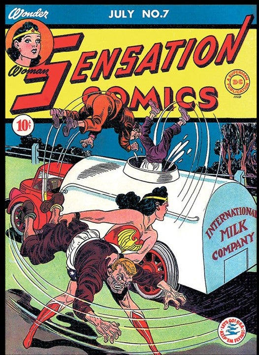 Sensation Comics #7 Wonder Woman 9x12 FRAMED Art Print, Vintage 1942 DC